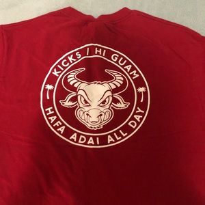Kicks Hi GU T shirt Red Size Large Guam